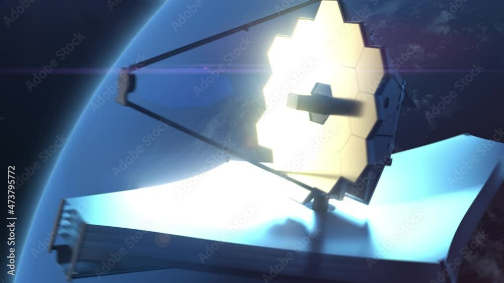 the new james webb space telescope orbiting the globe