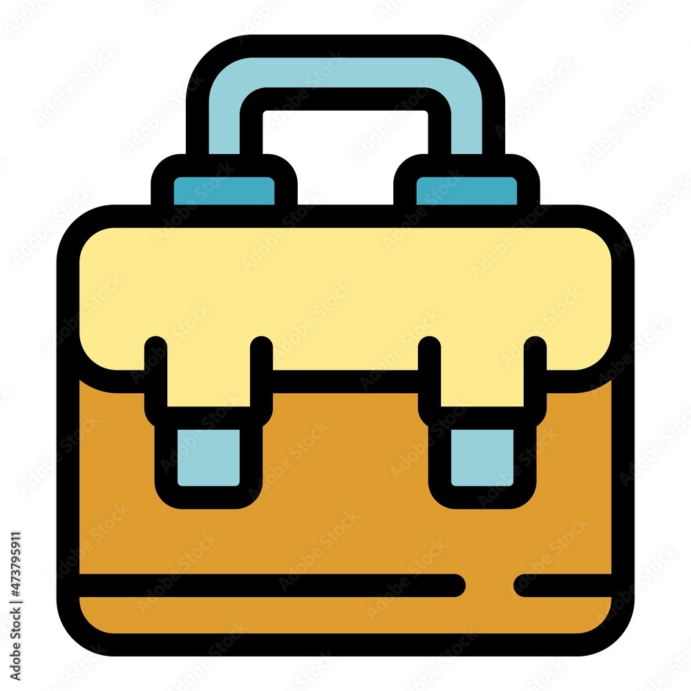 Student job case icon. Outline student job case vector icon color flat isolated Student job case icon. Outline student job case vector icon color flat isolated