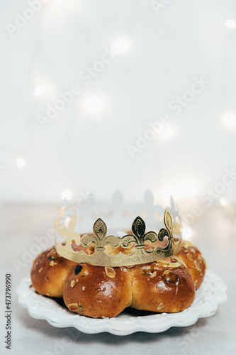 Swiss traditional bread - called in German Dreikönigskuchen or Three Kings Cake - baked in Switzerland on January 6.