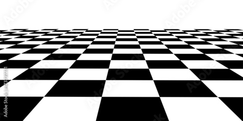 Vector checkerboard perspective grid. Technology wireframe landscape. Chess board background.