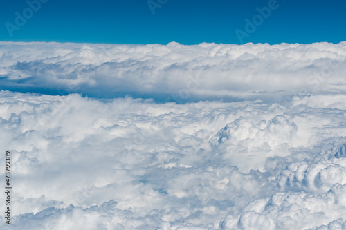 Aerial view of landscape from airplane window  © fizke7