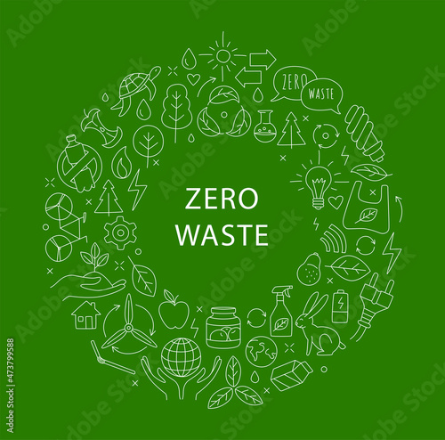 No plastic, go green, Zero waste. Reduce, reuse, refuse, Reycle photo