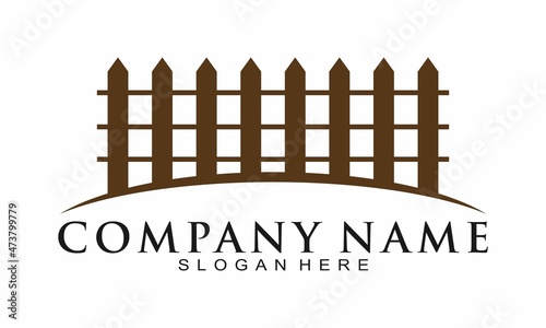 Wood fence illustration vector logo