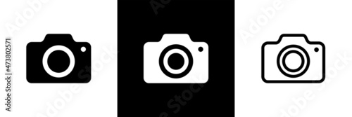 Photo camera icons set. Photography symbol. Photographing sign. Isolated raster illustration on white background. photo