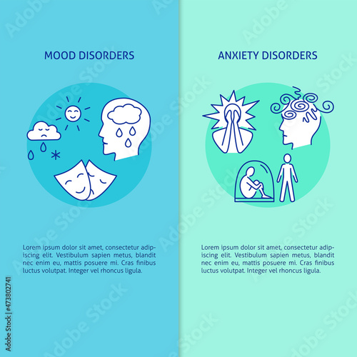 Flyers with mood and anxiety disorder symbols