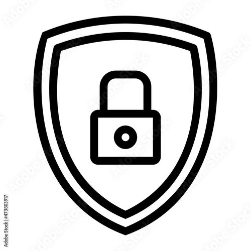 shield protection line icon