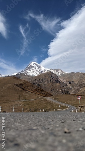 landscape with blue sky and clouds