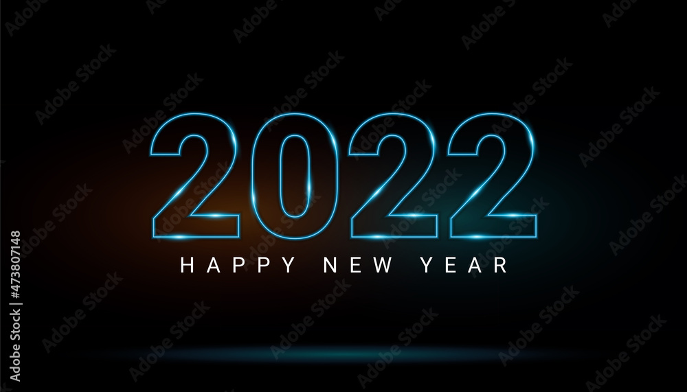 Fototapeta premium 2022 lettering design with neon effect