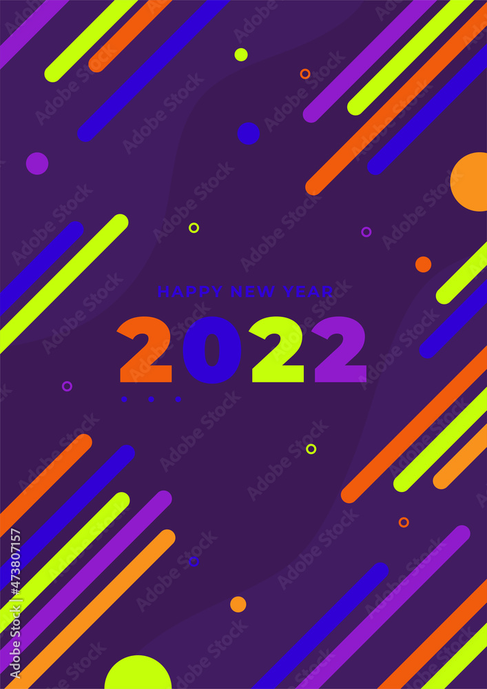 Happy New Year 2022. Vector illustration for greeting card, party invitation card, website banner, social media banner, background, cover design template, marketing material. Happy New Year 2022. Vector illustration for greeting card, party invitation card, website banner, social media banner, background, cover design template, marketing material.