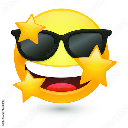 Fame Emoji Icon Illustration Sign. Famous Vector Symbol Emoticon Design Vector Clip Art.