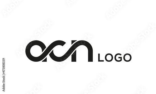connect ACN letters logo design vector template