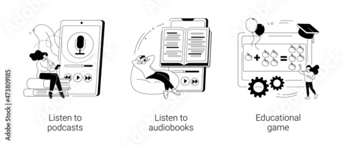 Educational resources abstract concept vector illustrations.