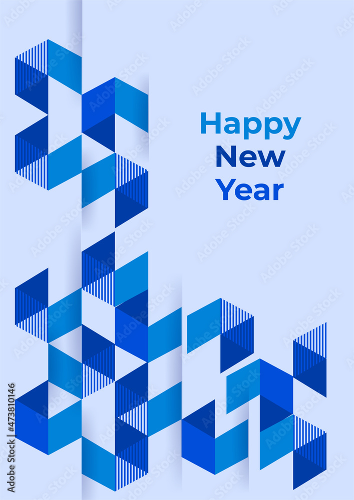 Design of 2022 happy new year background. Strong typography. Colorful and easy to remember. Design for branding, presentation, portfolio, business, education, banner. Vector, illustration Design of 2022 happy new year background. Strong typography. Colorful and easy to remember. Design for branding, presentation, portfolio, business, education, banner. Vector, illustration