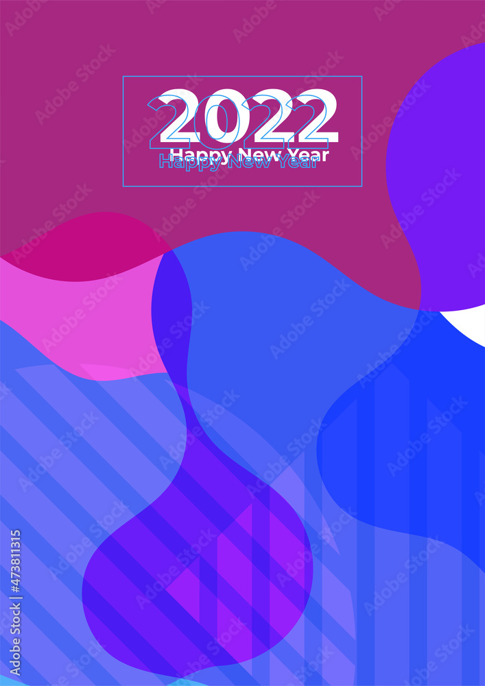 Happy new year 2022 background. Colorful poster vector illustration for greeting card, party invitation card, website banner, social media banner, background, cover design template, marketing material