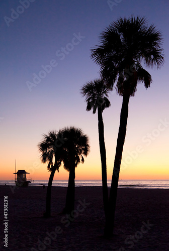 Sunset at the beach in Florida  USA.