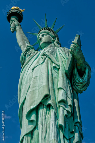 The iconic Statue of Liberty in New York city, USA.
