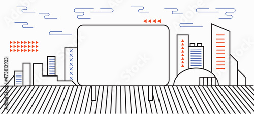 Billboard template in line art style