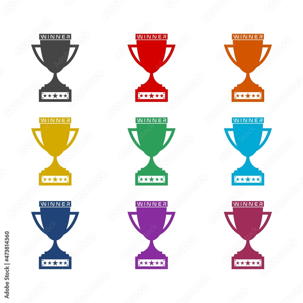 Award cup icon isolated on white background, color set Award cup icon isolated on white background, color set