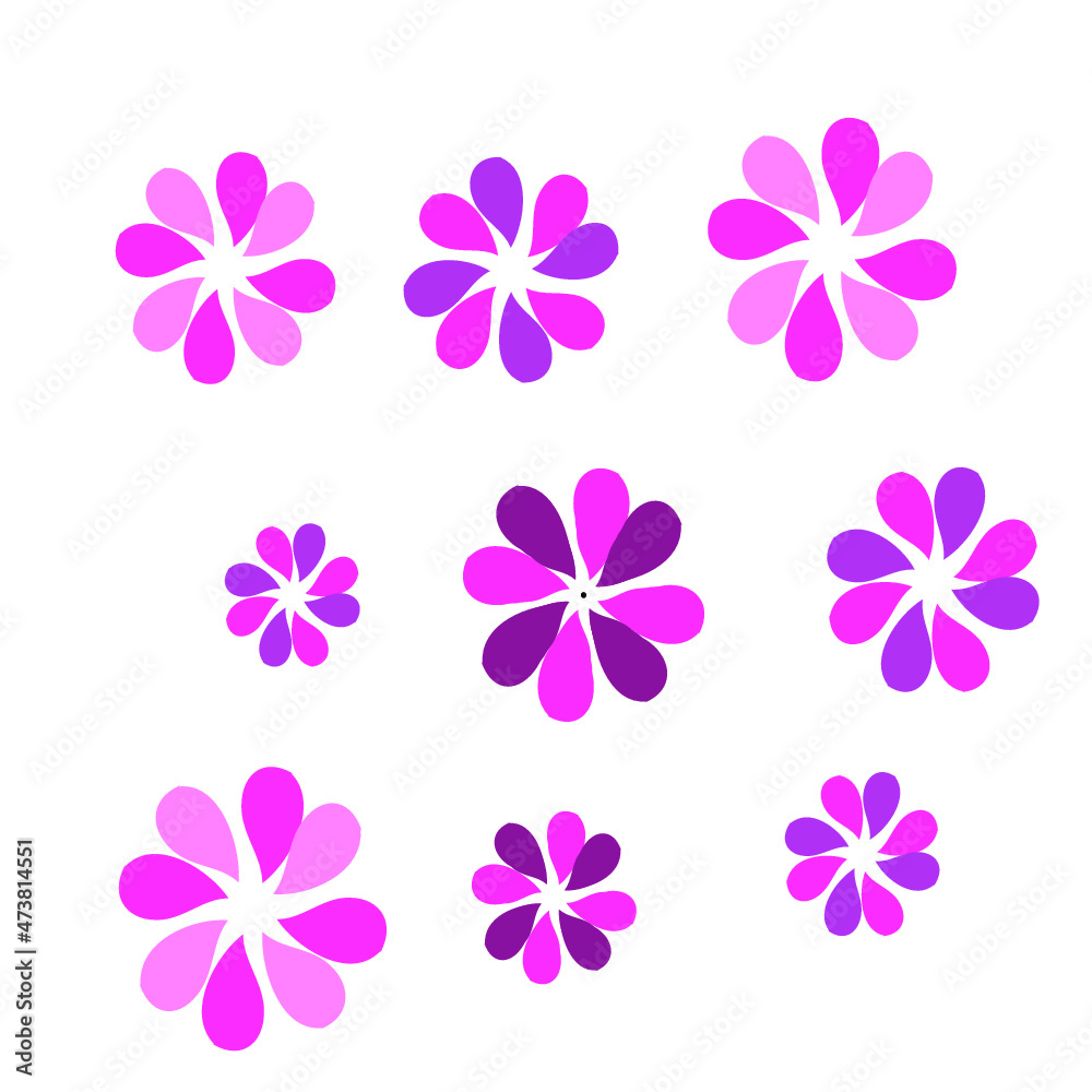 pink flowers isolated vector print pink flowers isolated vector print