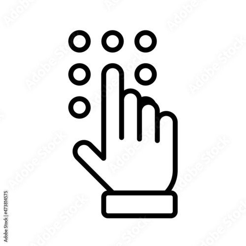 Code lock with hand icon