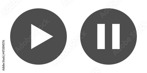 Play and pause, stop button icon. Player concept