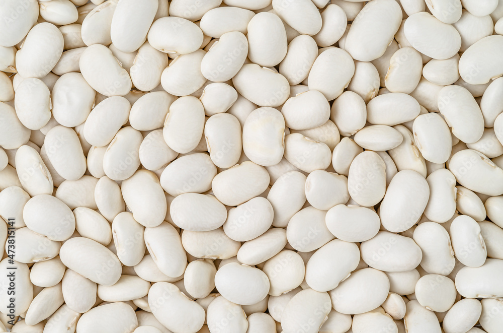 White haricot beans background. Legumes, top view White haricot beans background. Legumes, top view