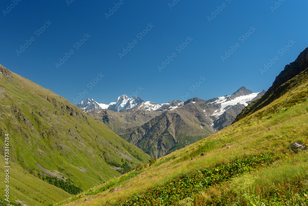 Mountains in the Elbrus area in spring