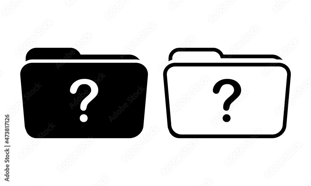 Folder with question mark. Unknown folder icon. Illustration vector