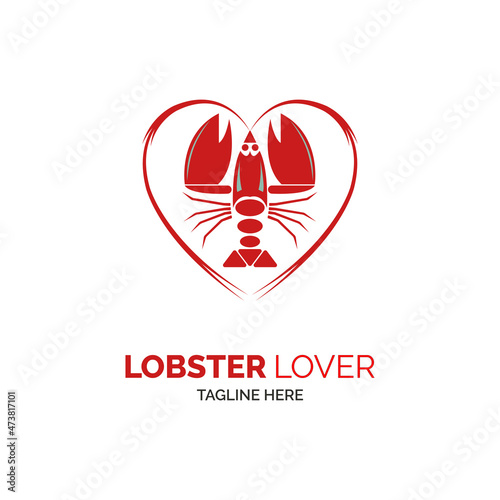 lobster lover logo template design vector for brand or company and other