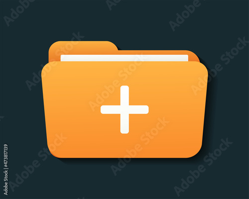 Add folder. Create new folder symbol. Illustration vector