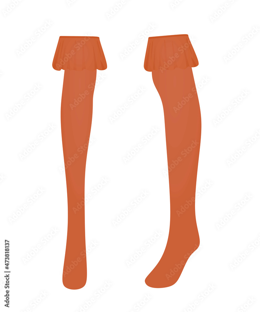 Sheer long socks. stockings. vector illustration Sheer long socks. stockings. vector illustration