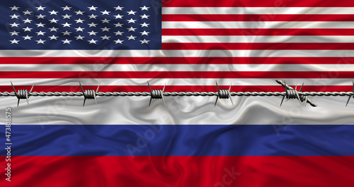 Usa and Russia flag