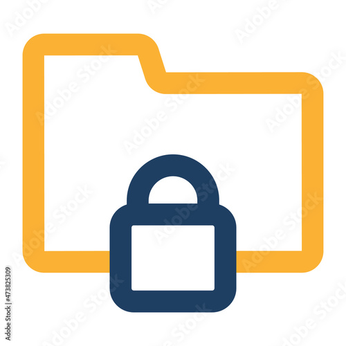Folder Security Vector icon which is suitable for commercial work and easily modify or edit it


