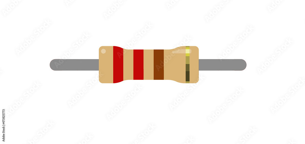 Resistor icon on white background. resistor sign. 220 Ohm resistors