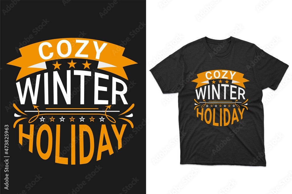 Cozy Winter holiday T-Shirt design, Holiday t-shirt, winter T-Shirt vector