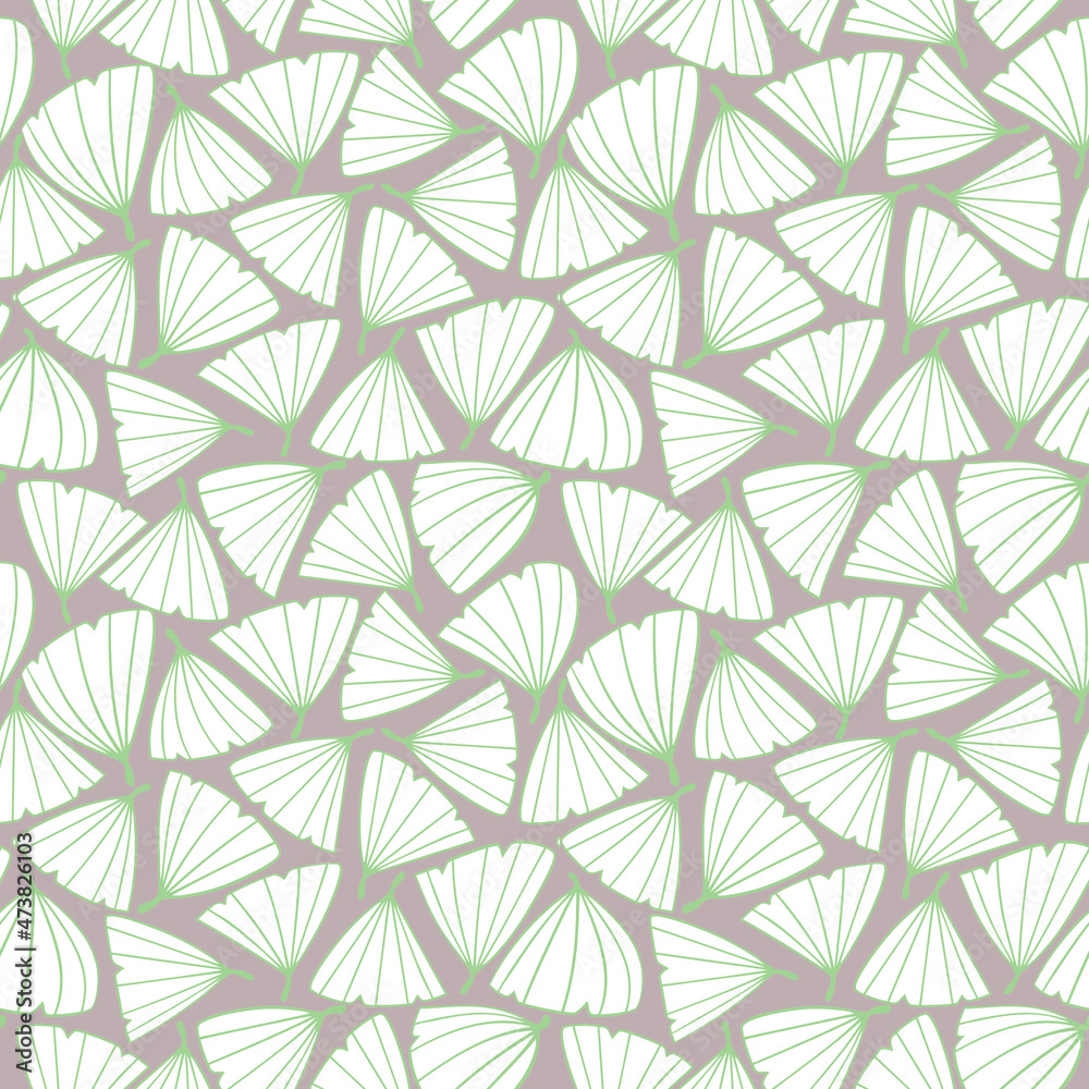 Seamless pattern, Foliage background, Beige and green ornament, botanical texture, seamless textile design, wrapping paper pattern, greenery print on beige background, minimalistic print, white leaves
