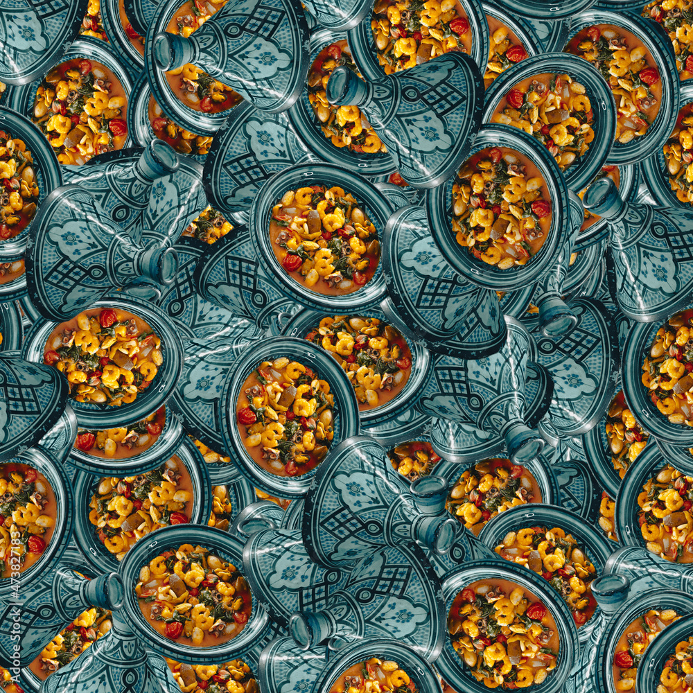 Tajine Pattern. Wallpaper of Moroccan Tagine Victor