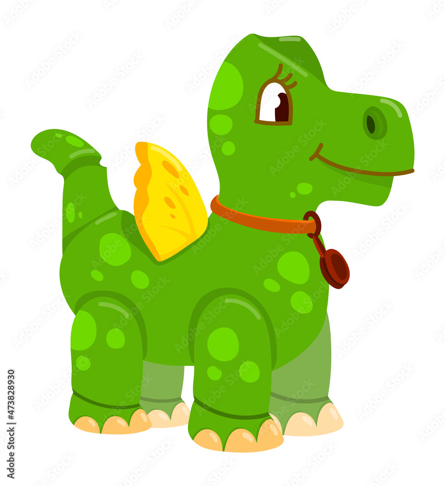 Obraz premium Dinosaur cartoon character. Cute dino. Soft toy for kids