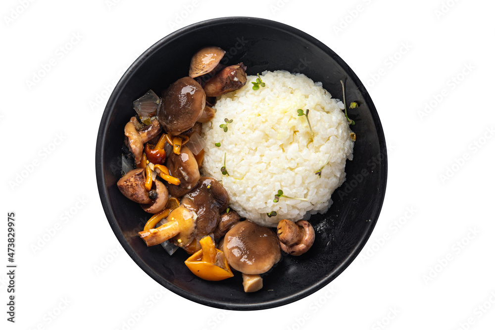 risotto mushroom rice meal mushrooms snack on the table copy space food background risotto mushroom rice meal mushrooms snack on the table copy space food background