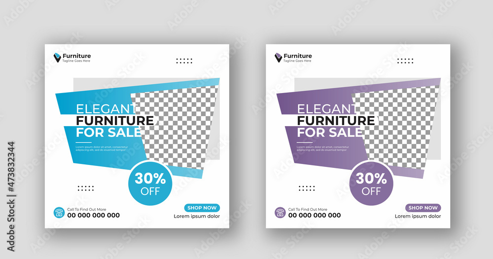 Business social media post square flyer furniture sale banner template Business social media post square flyer furniture sale banner template