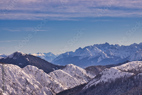 Blick über die Schneebedeckten Berge © TomKlar