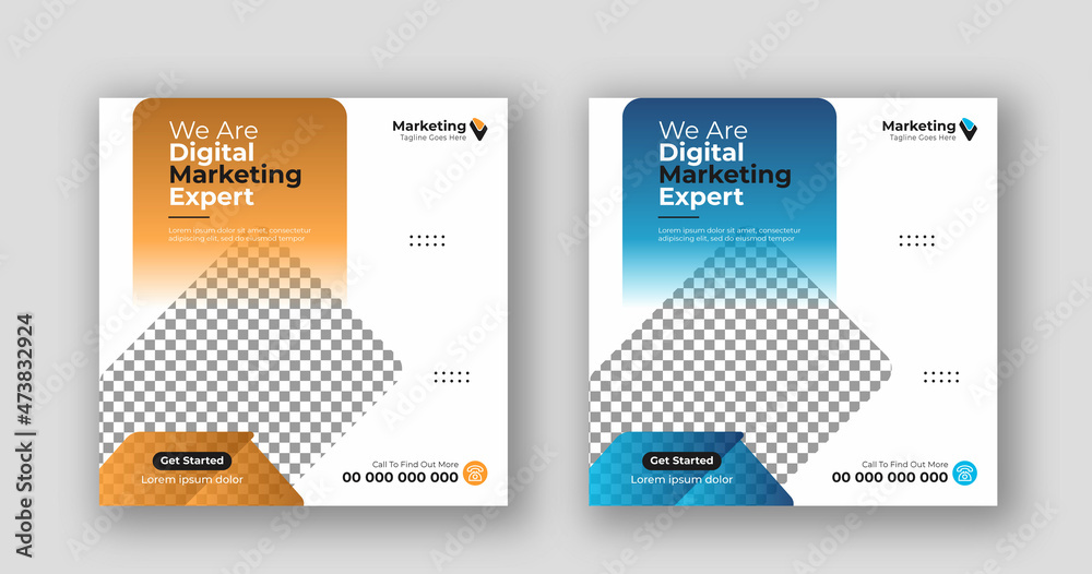 Obraz premium Business social media post square flyer Digital marketing banner template