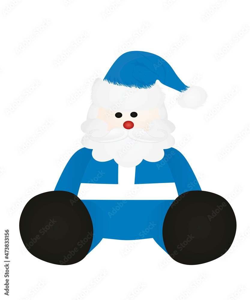 Santa Clause blue uniform. vector illustration