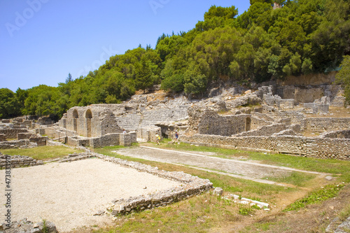 Ruins of the Amphitheater in Butrint National Park, Buthrotum, Albania