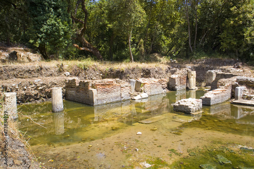 Ruins of the ancient city in Butrint National Park, Buthrotum, Albania photo