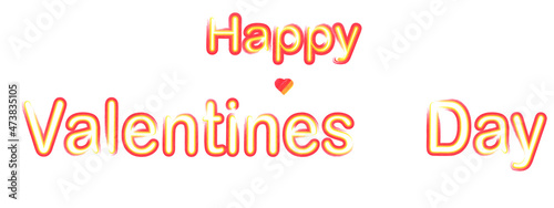 Banner. Happy Valentine's Day. Vector. Text . Red and orang .