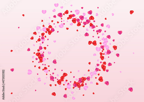 Pinkish Confetti Background Pink Vector. Falling Backdrop Heart. Tender Romantic Illustration. Violet Heart Present Pattern. Red Folded Texture.