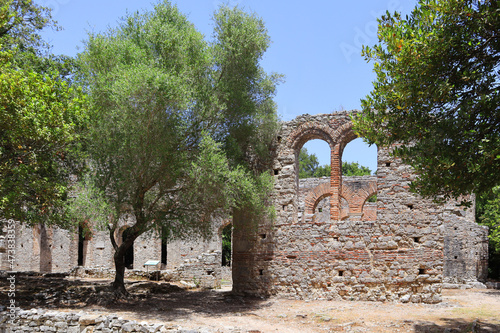 Great Basilica in Butrint National Park, Buthrotum, Albania photo