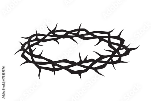 Fotobehang black crown of thorns image isolated on white background