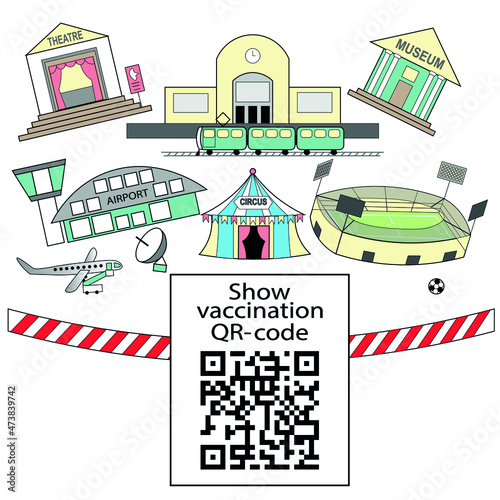 Various establishments where people are allowed only by vaccination QR code